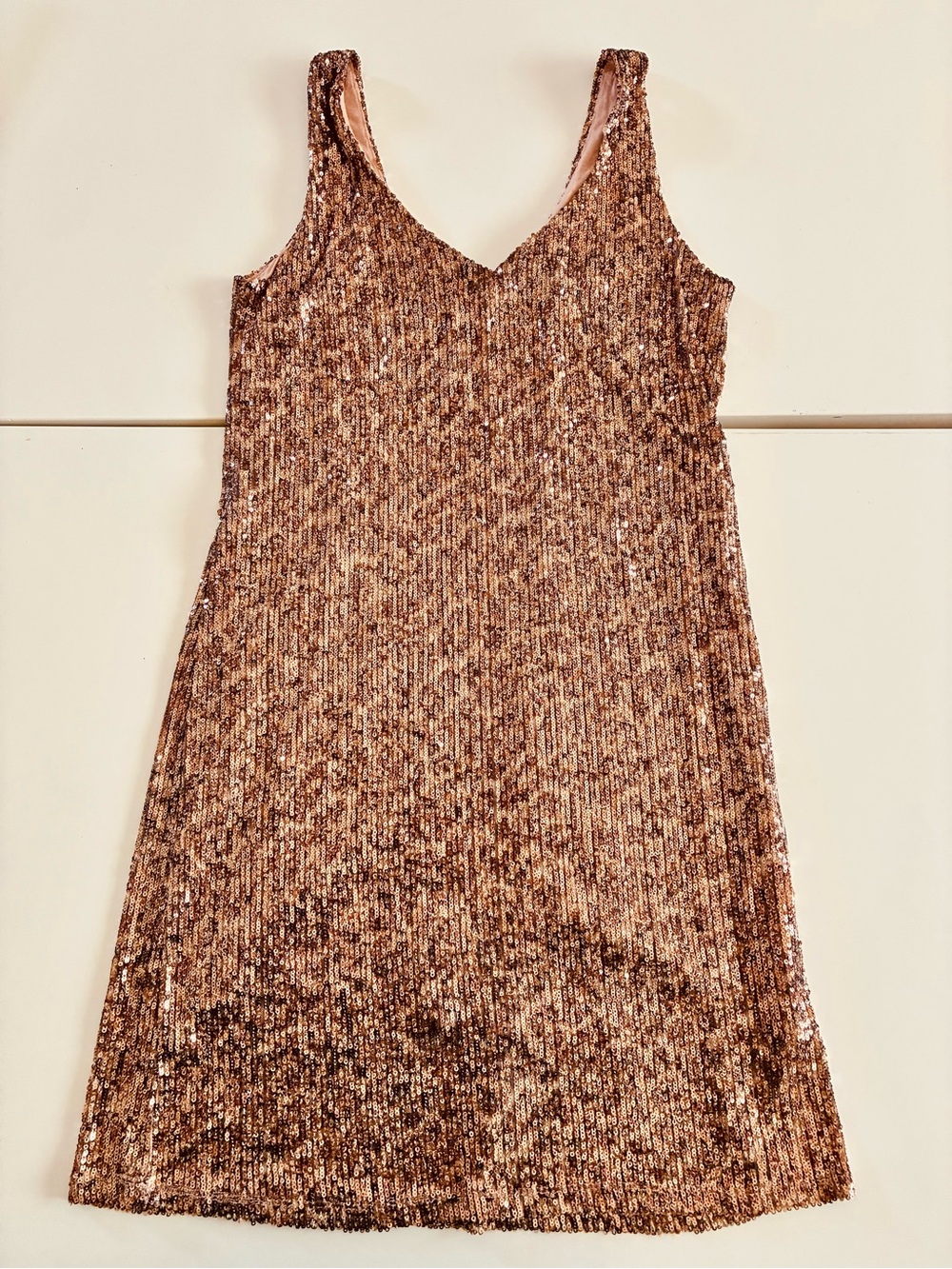Gibson XS Rose Gold Sequin POLYESTER SPANDEX BLEND Sparkly Summertime Boho Chic
